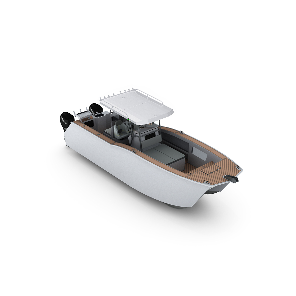 small catamaran center console