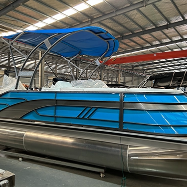 19 kaki Sport Speed ​​Cruising Wakeboard Bot Pontoon Aluminium dengan Gelongsor Air